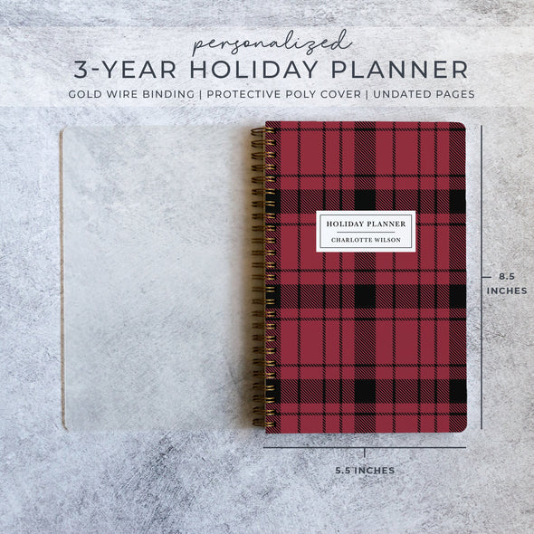 Holiday Planner | Personalized Christmas Planner | Thanksgiving Planning | Printed Christmas Gift Tracker | Christmas Card List | NB6448