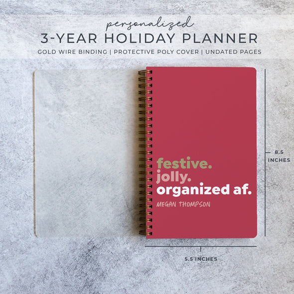 Personalized Holiday Planner | Printed Christmas Planner | Thanksgiving Planning | Christmas Gift Tracker | Christmas Card List | NB6443