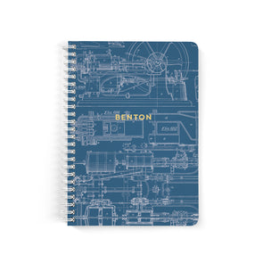 Vintage Blueprint Notebook