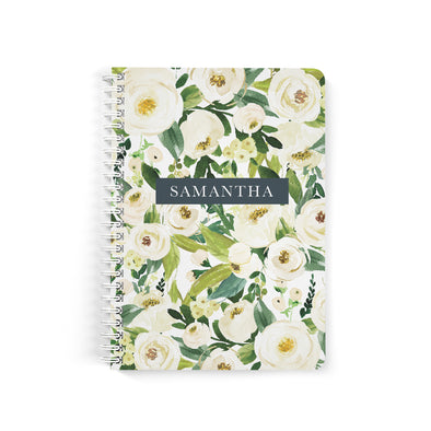 White Floral Notebook